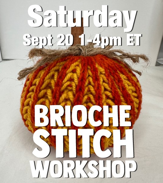  Brioche Stitch Workshop ~ Make a Pumpkin - Sept 20th