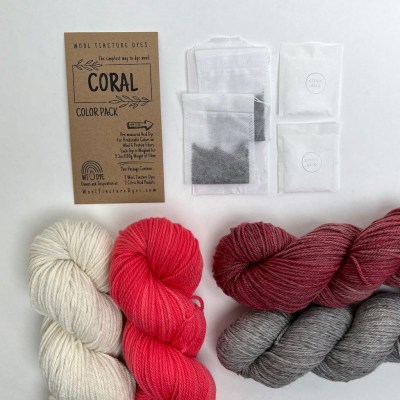 Wool Tincture Dyes - Color Pack -  Coral
